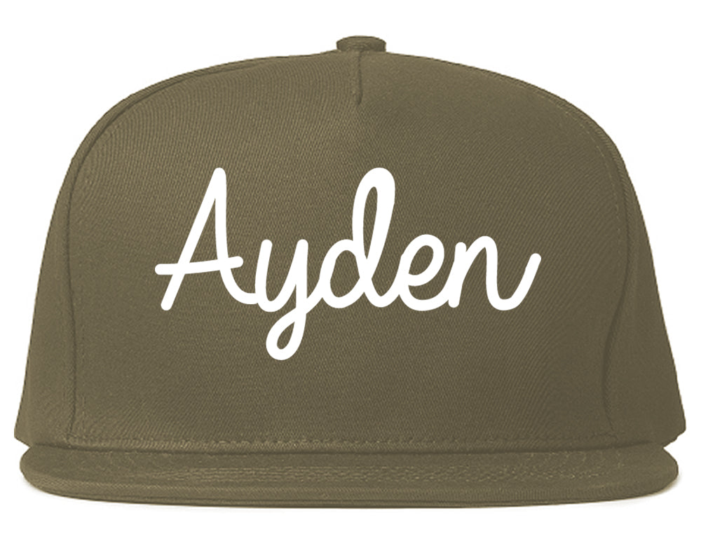 Ayden North Carolina NC Script Mens Snapback Hat Grey