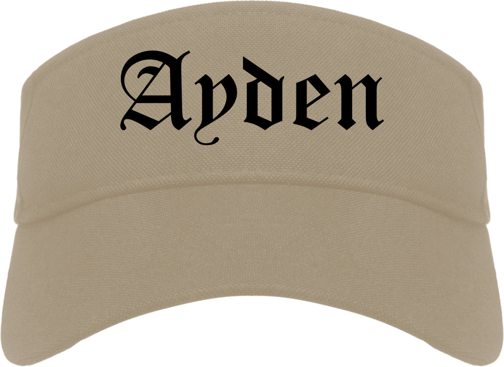 Ayden North Carolina NC Old English Mens Visor Cap Hat Khaki