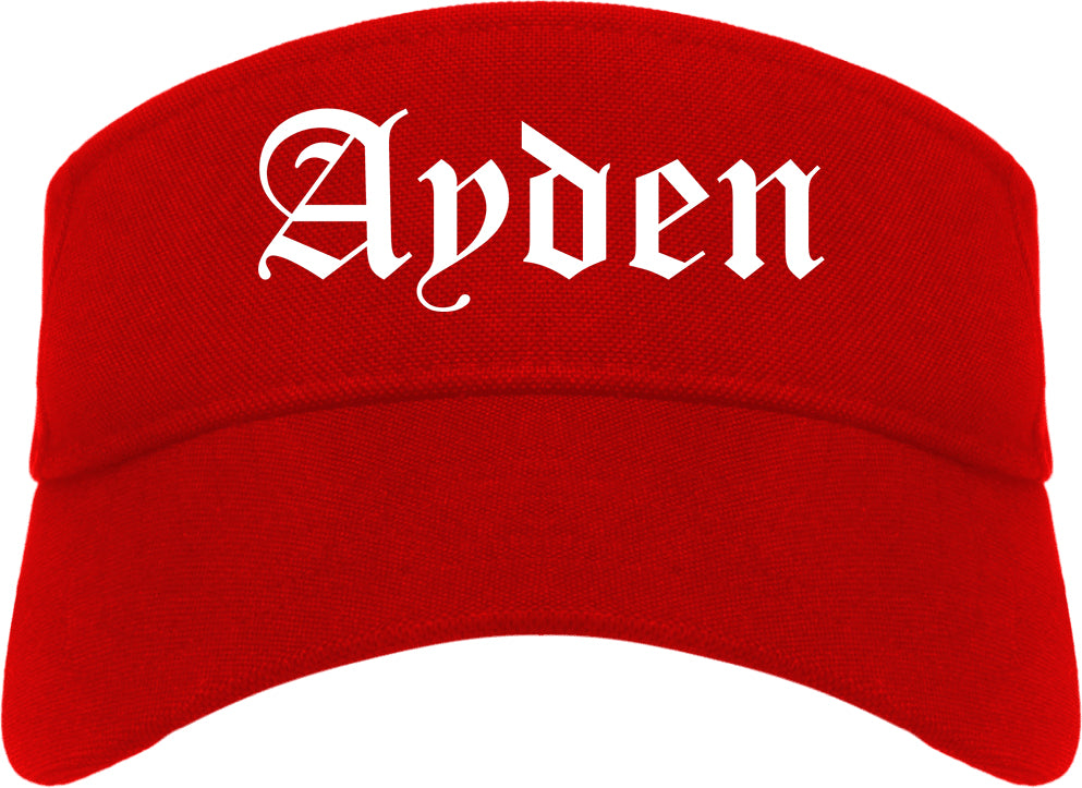 Ayden North Carolina NC Old English Mens Visor Cap Hat Red