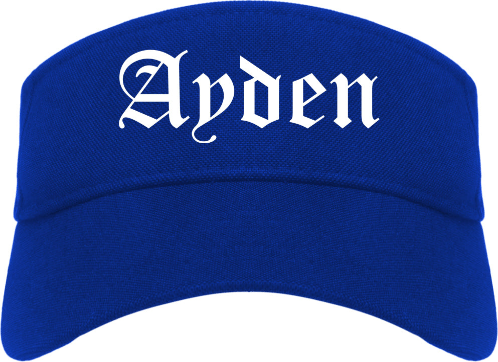 Ayden North Carolina NC Old English Mens Visor Cap Hat Royal Blue