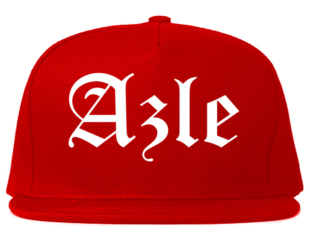Azle Texas TX Old English Mens Snapback Hat Red