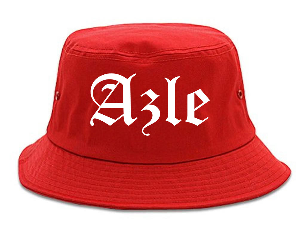 Azle Texas TX Old English Mens Bucket Hat Red