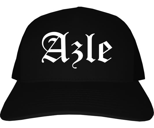 Azle Texas TX Old English Mens Trucker Hat Cap Black