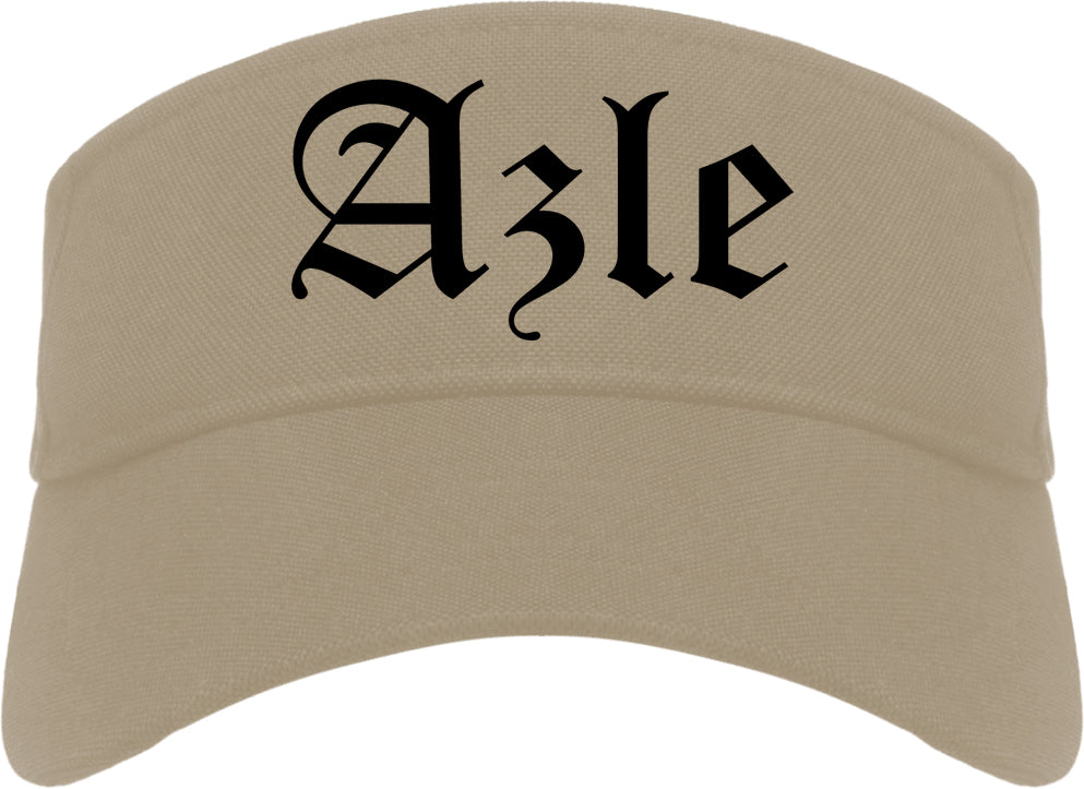Azle Texas TX Old English Mens Visor Cap Hat Khaki