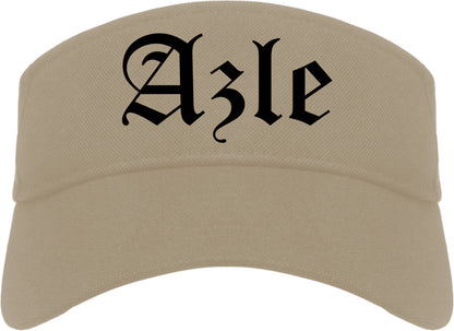 Azle Texas TX Old English Mens Visor Cap Hat Khaki