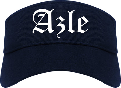 Azle Texas TX Old English Mens Visor Cap Hat Navy Blue