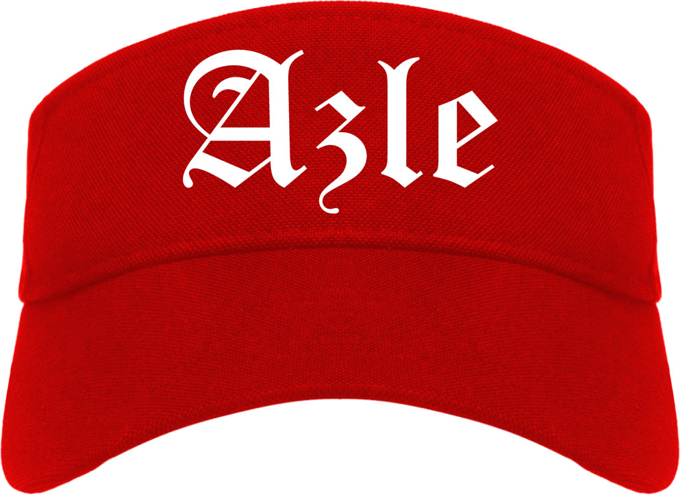 Azle Texas TX Old English Mens Visor Cap Hat Red