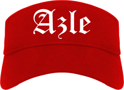 Azle Texas TX Old English Mens Visor Cap Hat Red