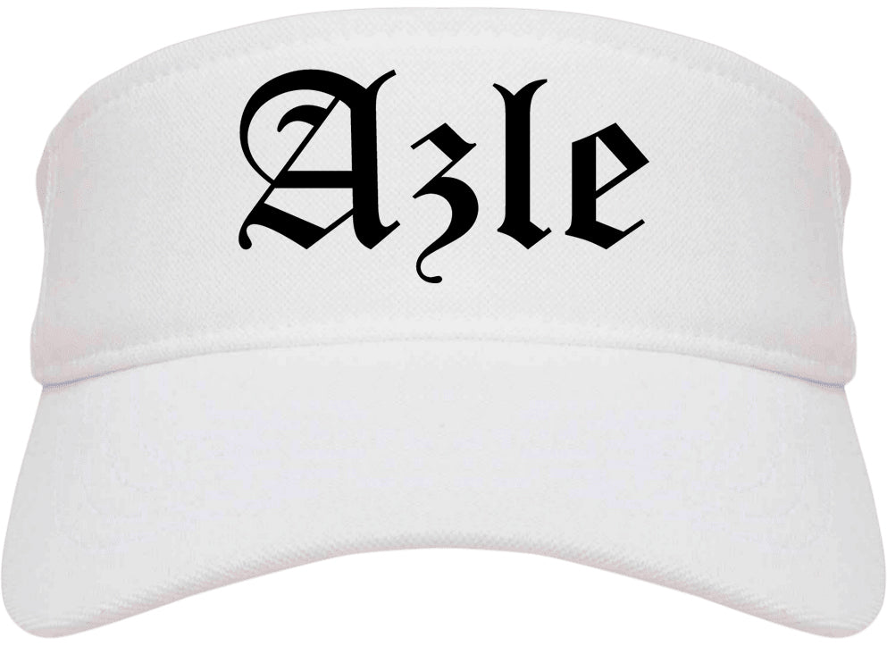 Azle Texas TX Old English Mens Visor Cap Hat White