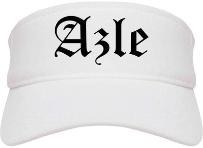 Azle Texas TX Old English Mens Visor Cap Hat White