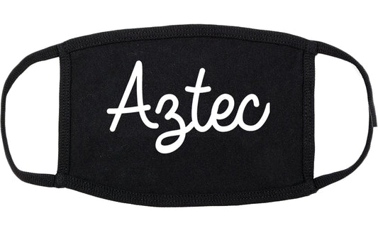 Aztec New Mexico NM Script Cotton Face Mask Black
