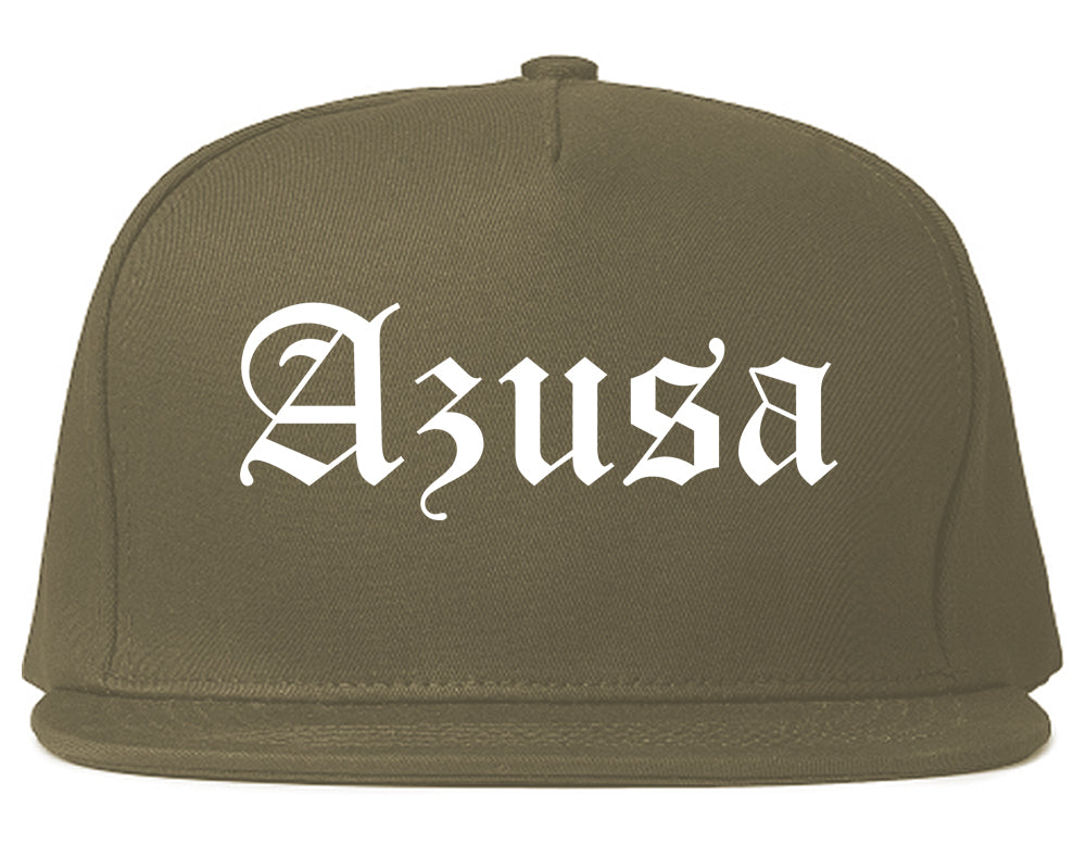 Azusa California CA Old English Mens Snapback Hat Grey