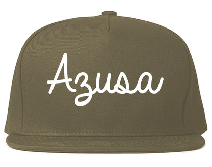 Azusa California CA Script Mens Snapback Hat Grey
