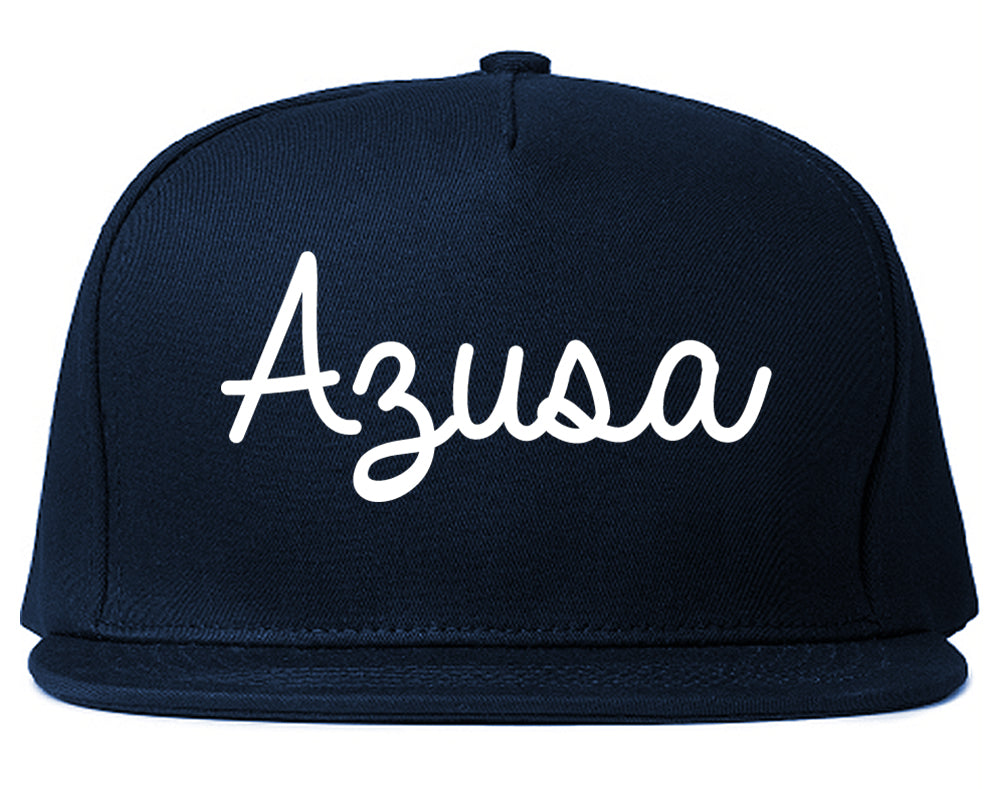 Azusa California CA Script Mens Snapback Hat Navy Blue