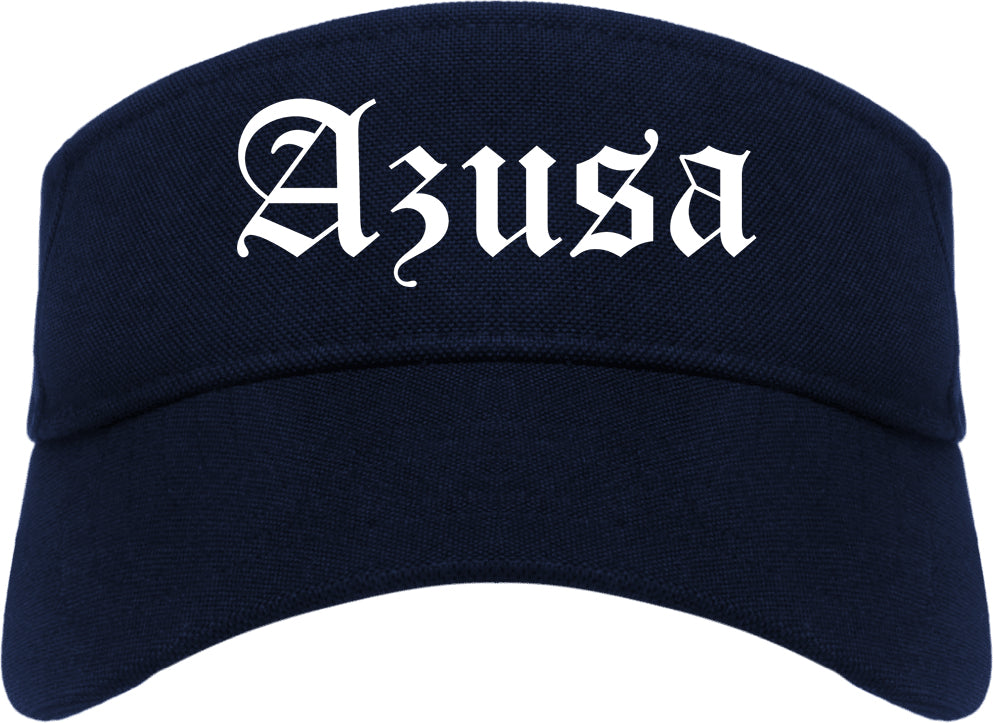 Azusa California CA Old English Mens Visor Cap Hat Navy Blue