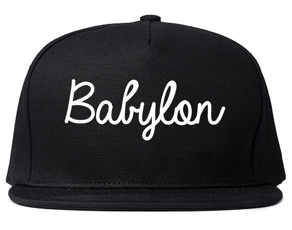 Babylon New York NY Script Mens Snapback Hat Black