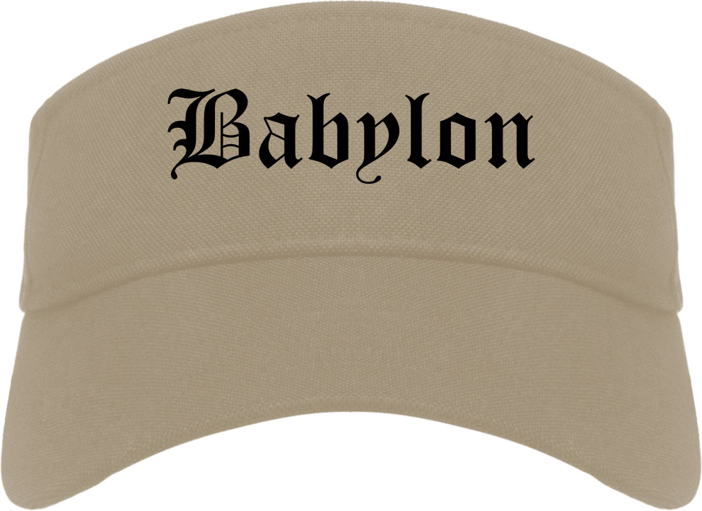 Babylon New York NY Old English Mens Visor Cap Hat Khaki