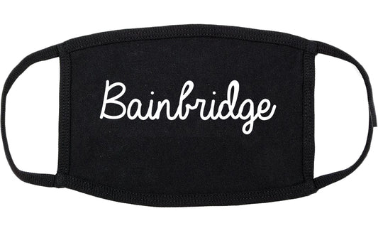 Bainbridge Georgia GA Script Cotton Face Mask Black
