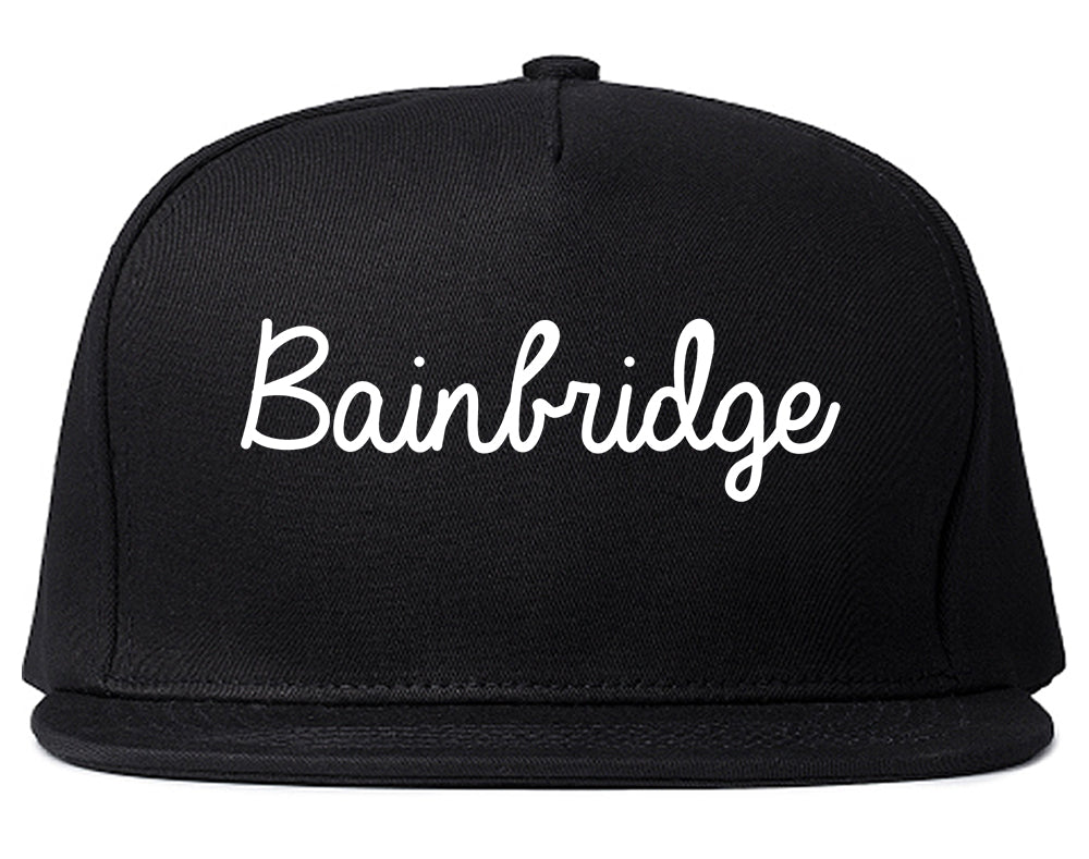 Bainbridge Georgia GA Script Mens Snapback Hat Black