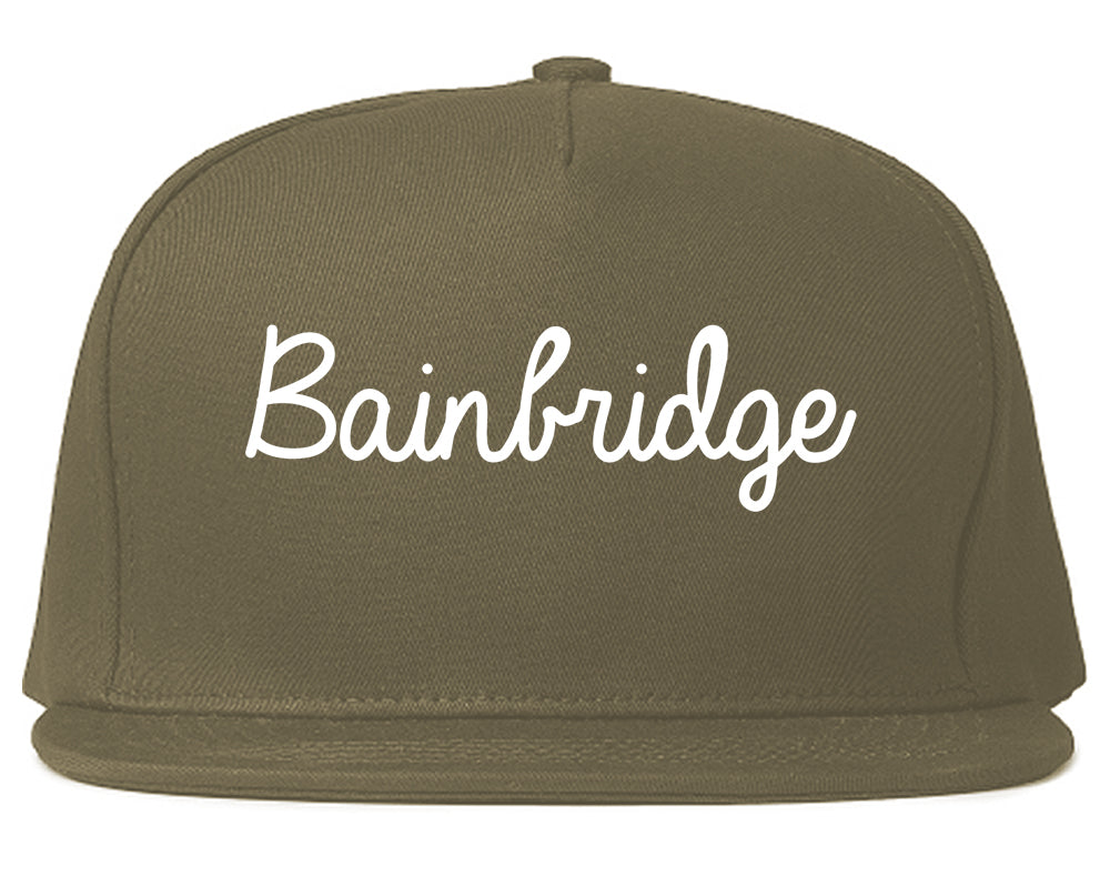 Bainbridge Georgia GA Script Mens Snapback Hat Grey