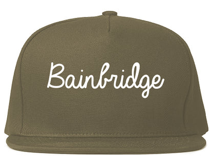 Bainbridge Georgia GA Script Mens Snapback Hat Grey