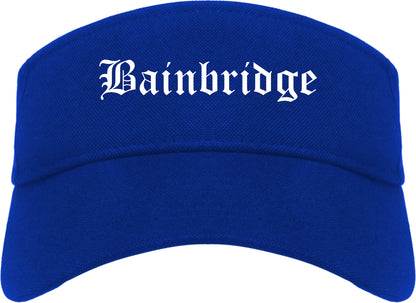 Bainbridge Georgia GA Old English Mens Visor Cap Hat Royal Blue