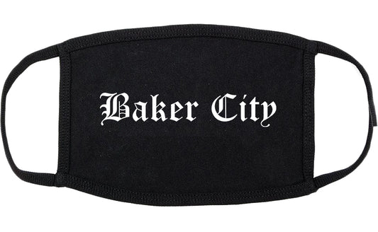 Baker City Oregon OR Old English Cotton Face Mask Black