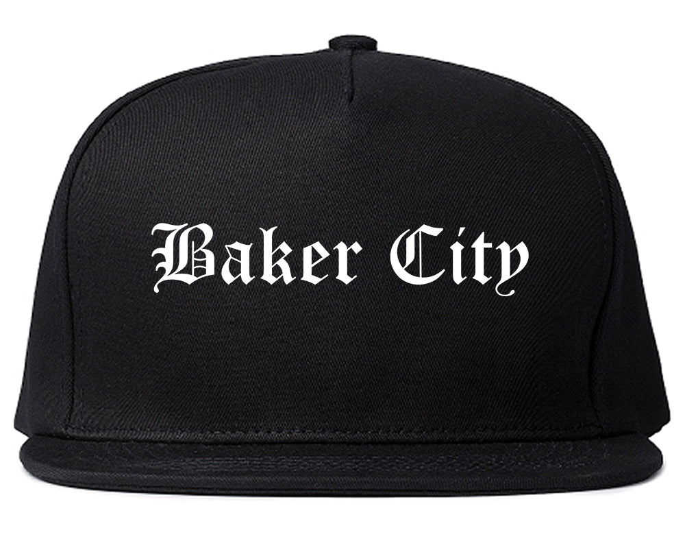 Baker City Oregon OR Old English Mens Snapback Hat Black