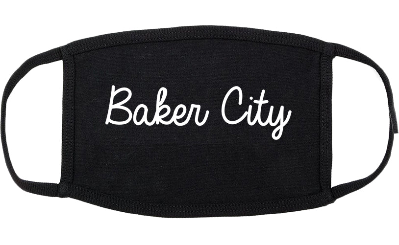 Baker City Oregon OR Script Cotton Face Mask Black