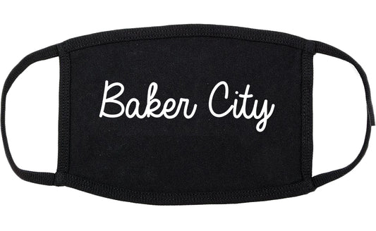 Baker City Oregon OR Script Cotton Face Mask Black