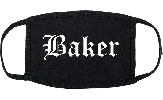 Baker Louisiana LA Old English Cotton Face Mask Black