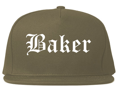 Baker Louisiana LA Old English Mens Snapback Hat Grey