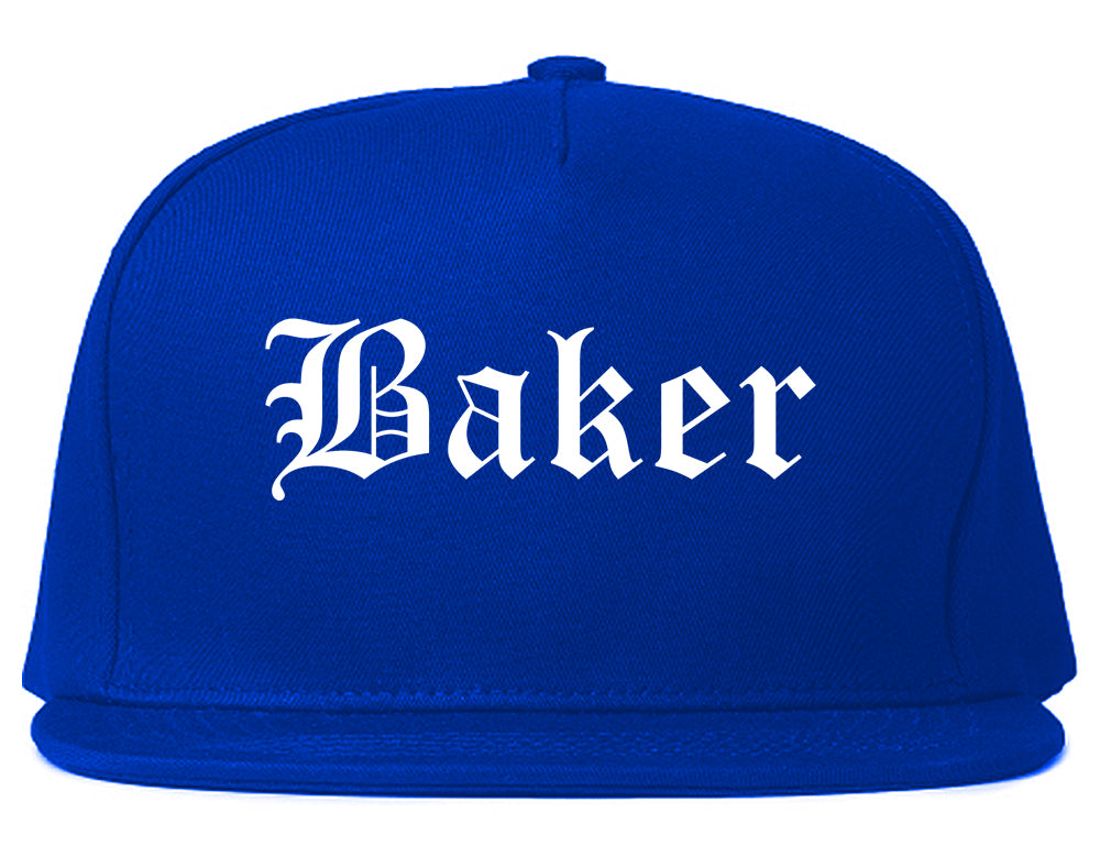 Baker Louisiana LA Old English Mens Snapback Hat Royal Blue