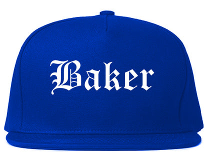 Baker Louisiana LA Old English Mens Snapback Hat Royal Blue