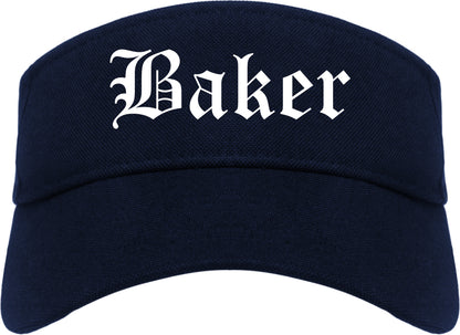 Baker Louisiana LA Old English Mens Visor Cap Hat Navy Blue