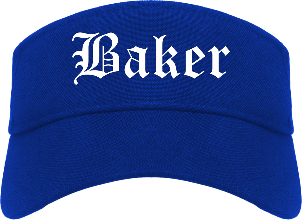 Baker Louisiana LA Old English Mens Visor Cap Hat Royal Blue