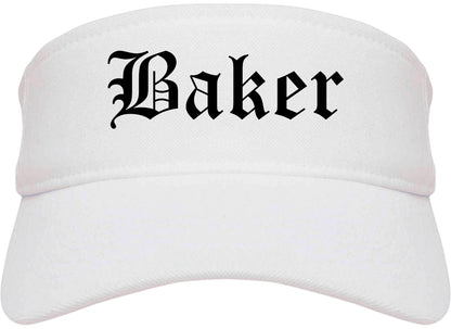 Baker Louisiana LA Old English Mens Visor Cap Hat White