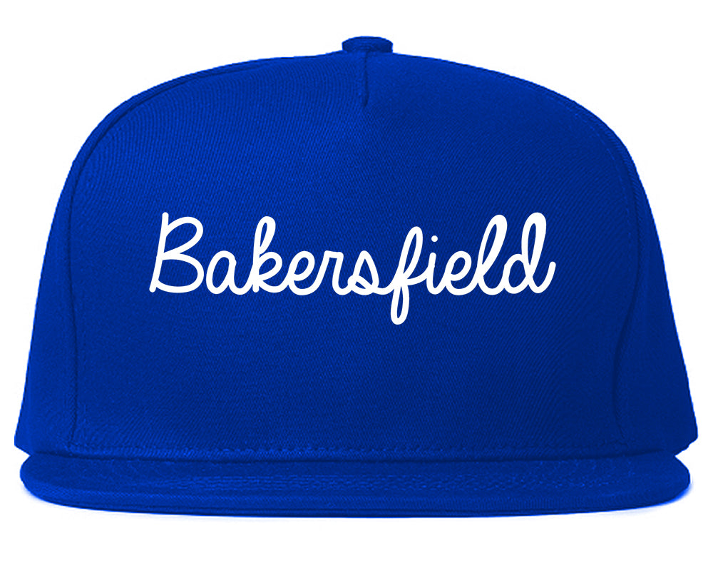 Bakersfield California CA Script Mens Snapback Hat Royal Blue