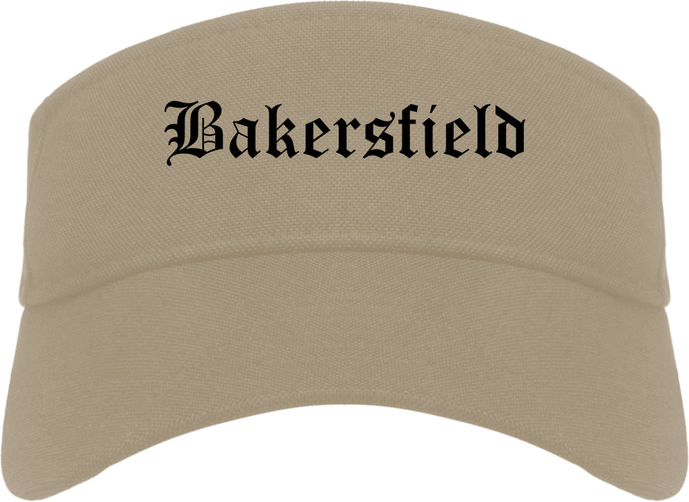 Bakersfield California CA Old English Mens Visor Cap Hat Khaki