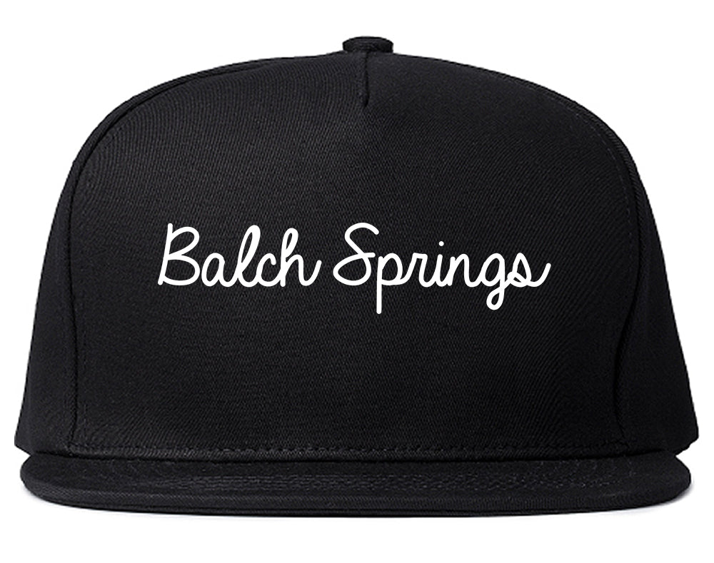 Balch Springs Texas TX Script Mens Snapback Hat Black