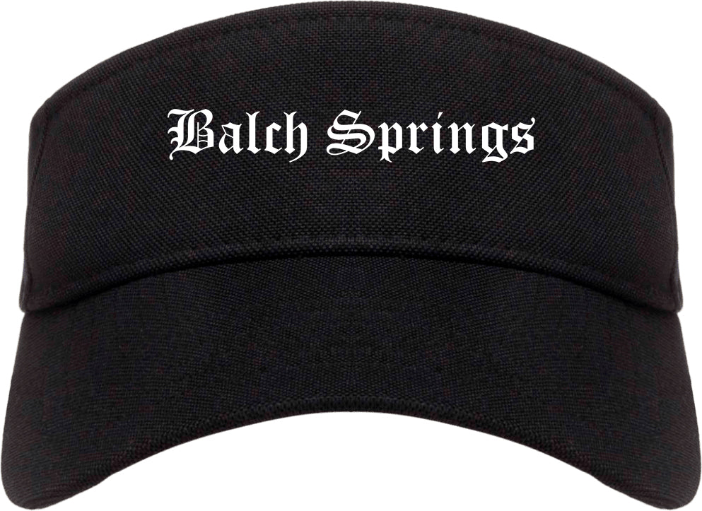 Balch Springs Texas TX Old English Mens Visor Cap Hat Black