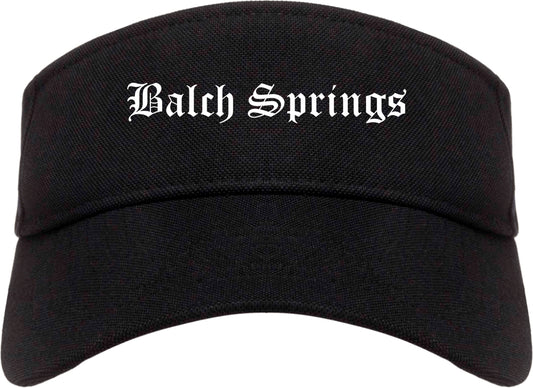 Balch Springs Texas TX Old English Mens Visor Cap Hat Black