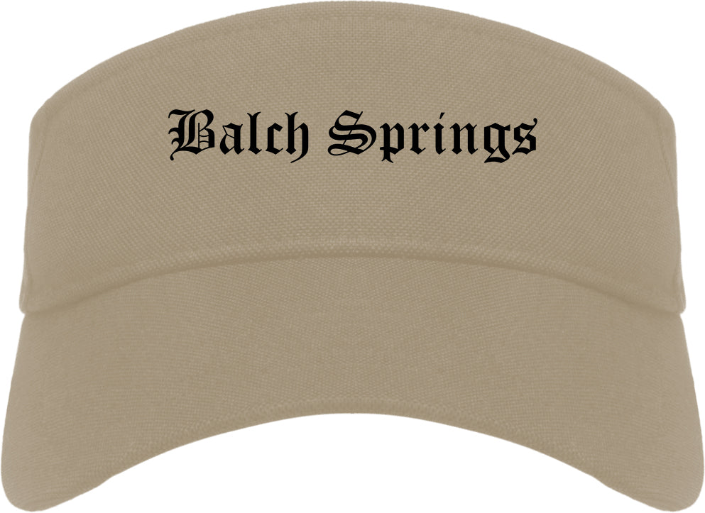 Balch Springs Texas TX Old English Mens Visor Cap Hat Khaki
