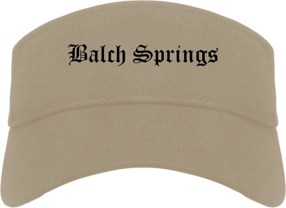 Balch Springs Texas TX Old English Mens Visor Cap Hat Khaki