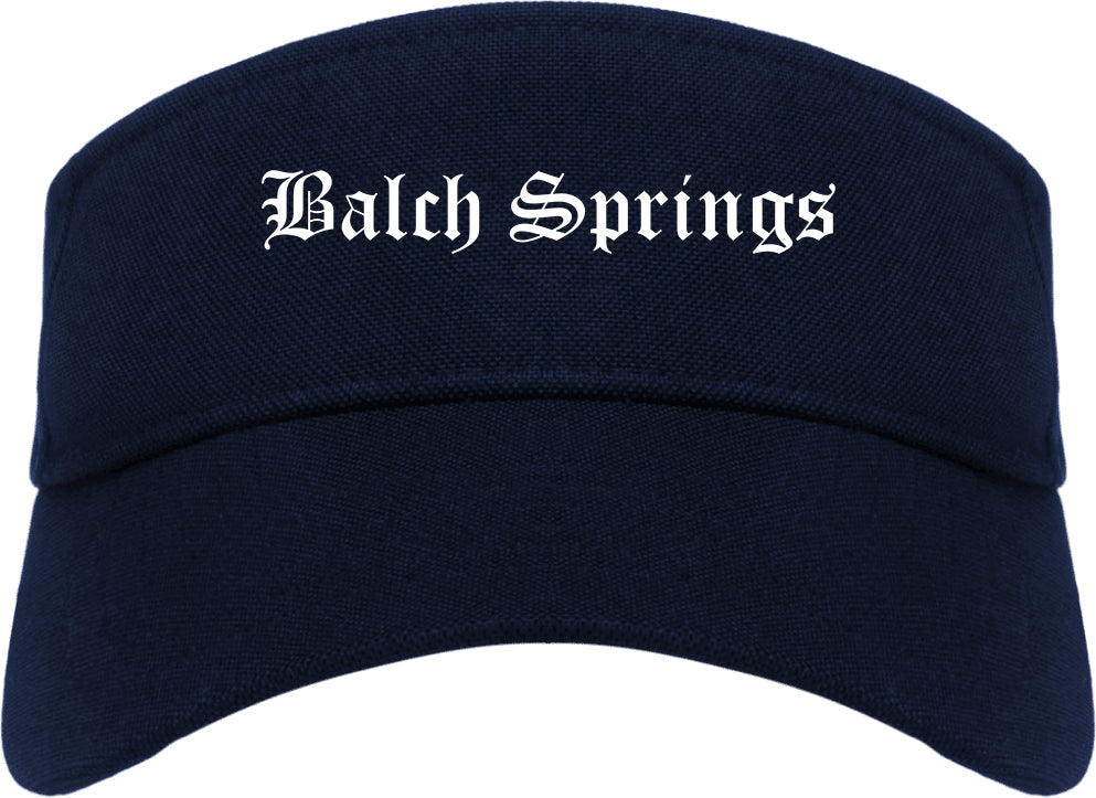 Balch Springs Texas TX Old English Mens Visor Cap Hat Navy Blue