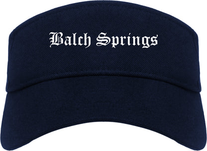 Balch Springs Texas TX Old English Mens Visor Cap Hat Navy Blue