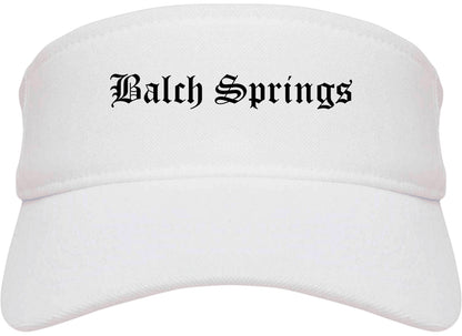 Balch Springs Texas TX Old English Mens Visor Cap Hat White