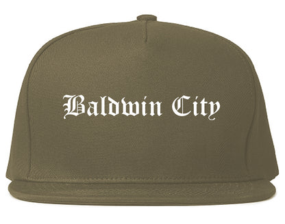 Baldwin City Kansas KS Old English Mens Snapback Hat Grey