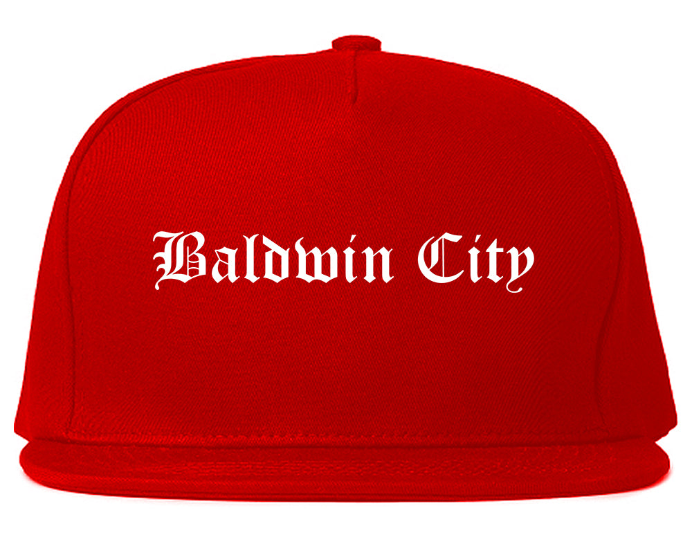 Baldwin City Kansas KS Old English Mens Snapback Hat Red