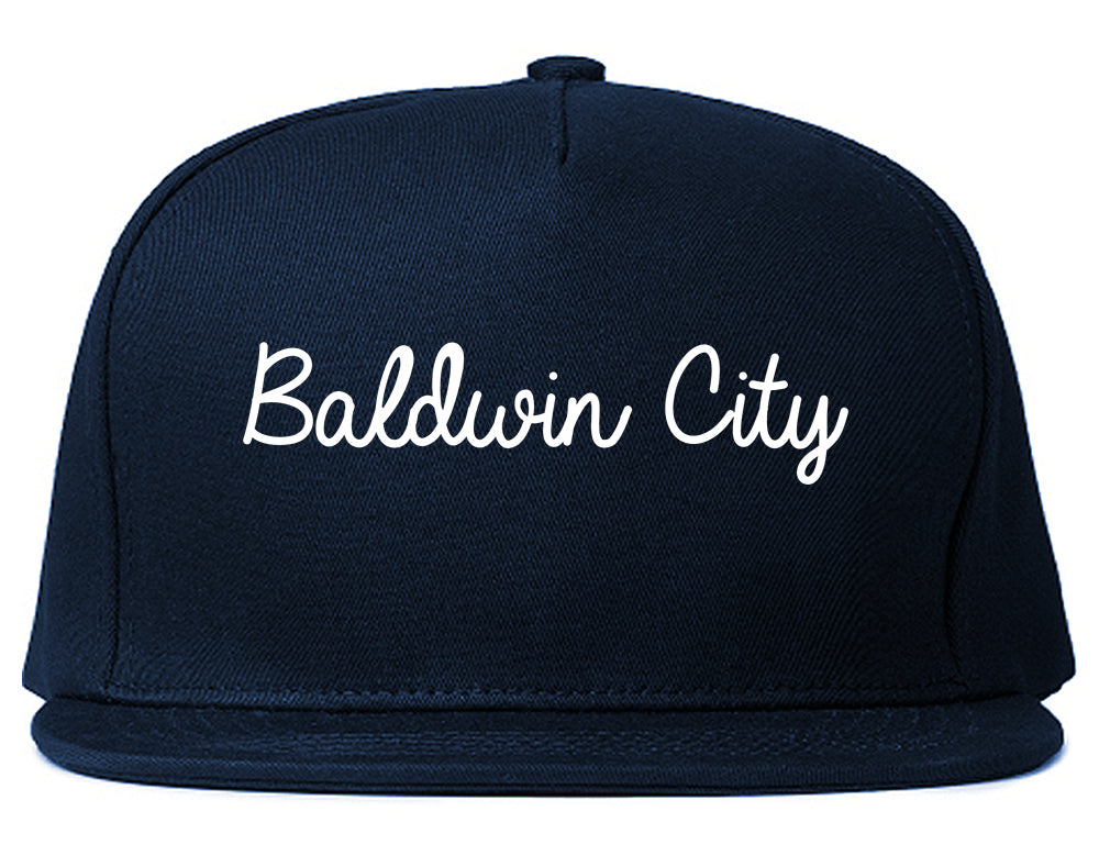 Baldwin City Kansas KS Script Mens Snapback Hat Navy Blue